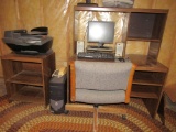 Computer desk and stand and chair