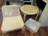 Chair, table, and basket