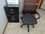 File cabinet and chair