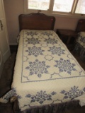 Twin sized bed and bedding