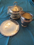 Warmer candle stand, water pitcher and tray