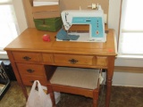 Singer sewing machine with table and bench