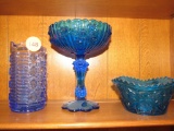 Blue glass pieces