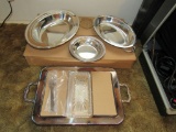 Leonard silver plate serving set