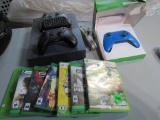 X Box, controller and games