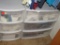 Plastic containers with men's clothing