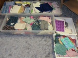 3 totes of quilting material