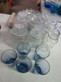 Glass canisters and drinking glasses