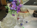 Rose bowls and glassware