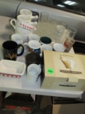 Coffee mugs and drinking glasses