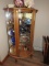 Curved glass curio cabinet