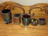 Carnival glass toothpick holders