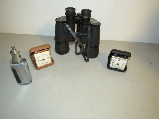 Binoculars, clocks and more