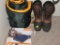 Men's boots and sleeping bag