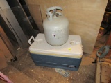 Cooler and propane tank