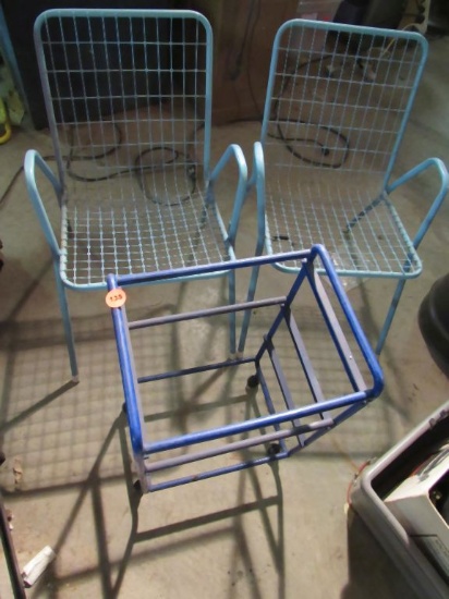 2 chairs and cart