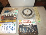 Thermometer and license plates