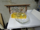 Glass bowl and vases