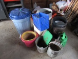 Buckets and watering can