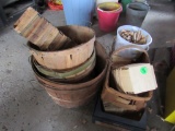 Wooden clothes pins and baskets