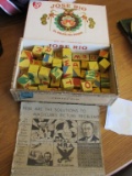 Cigar box filled with blocks