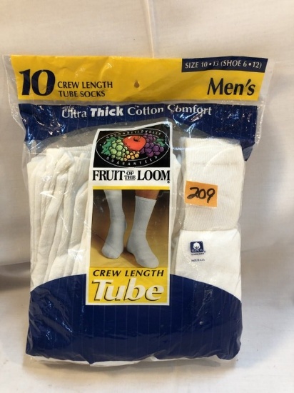 10 pair Mens Tube Socks NIP