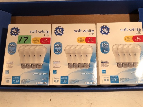 3 packs of GE 60 Watt LED Light Bulbs NIB