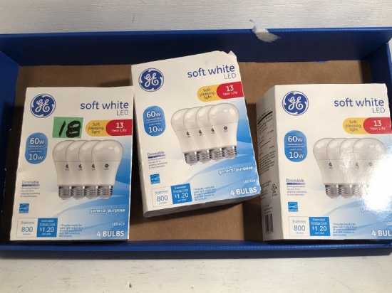 3 packs of GE 60 Watt LED Light Bulbs NIB