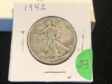 1942 Walking Liberty Silver half dollar