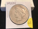 1923 S Silver peace dollar