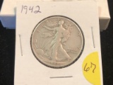 1942 Walking liberty half dollar