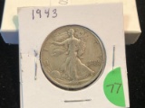 1943 Silver Walking Liberty half dollar