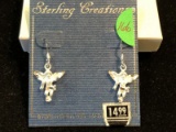 Ladies earrings angel sterling silver