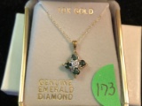 ladies necklace w/Genuine Emerald Diamond