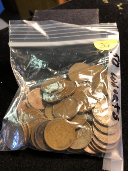 Bag of 50 wheat pennies