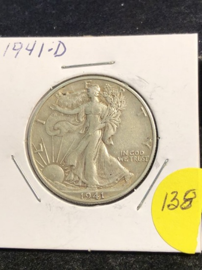 1941-D Walking Liberty Silver half dollar