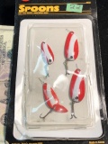 Red & White Spoons Fishing Lures