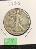 1943-S Silver Walking Liberty half dollar