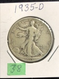 1935-D silver Walking Liberty half dollar