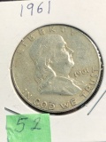 1961 Silver Franklin Half dollar