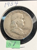 1954 Franklin Silver  Half Dollar