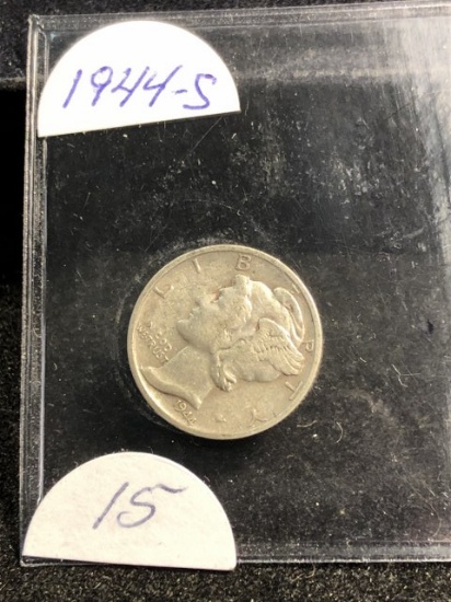 1944-S American Mercury Silver Dime