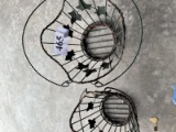 2 Wire Baskets with Ivy, Double handles