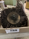 Assortment of clear tape and sanding wheel