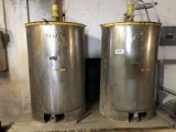 2 100 gal stainless vats w/ pump equipment