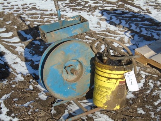 METAL BANDING CART W/ OIL BUCKET