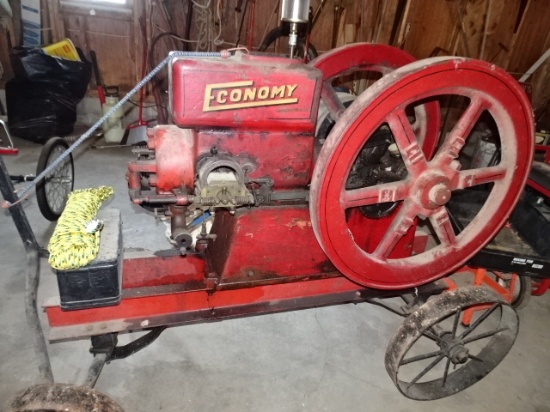 ECONOMY 5HP  HIT & MISS ENGINE ON CART  BARN KEPT!