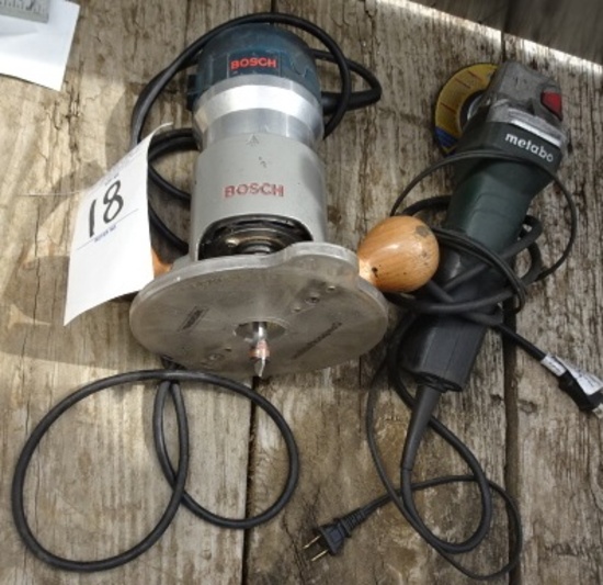 18. BOSCH ROUTER & MFG. ANGLE GRINDER