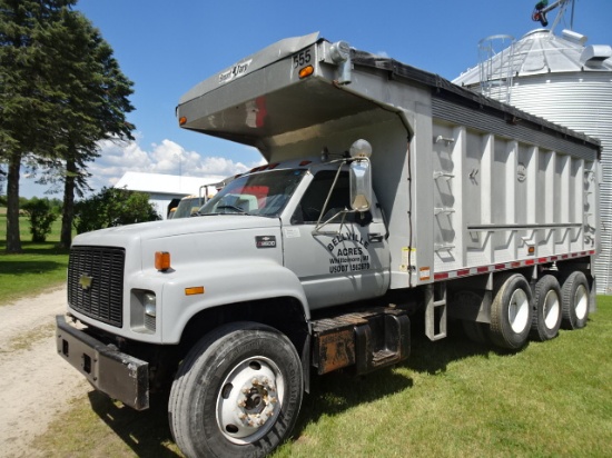 *2002 CHEVY 8500 TRI-AXLE GRAIN TRUCK W/ 2005 MAC ALUMINUM HYD. DUMP BODY  3