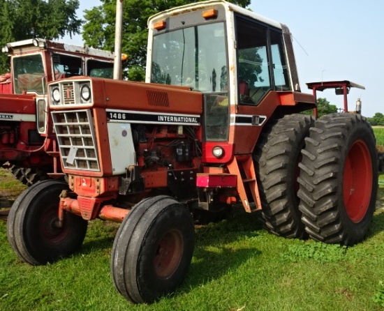 1976 IH 1486 2WD DSL. TRACTOR, FACTORY CAB W/ HEAT & AC. WORKING TORQUE, 2